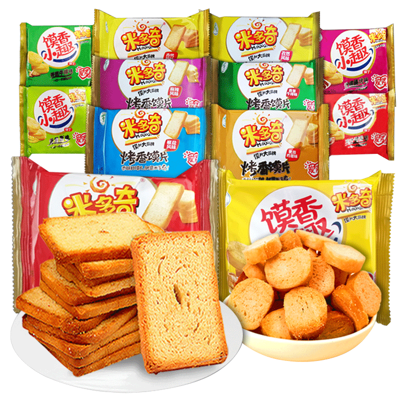 米多奇烤香饃片 健康美味，一箱盡享休閑早餐與年貨零食